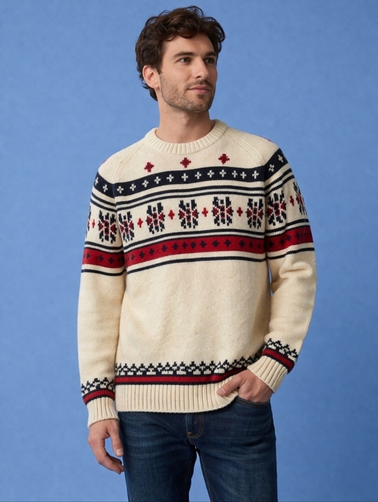 jcpenney Other - Vtg JCPENNEY 1970s Fair Isle Crew Neck Oversized Ski Grandpa Ski Sweater